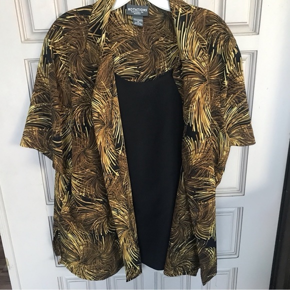 Notations, vintage women’s 2in1/shirt Earth tones, size 1X short sleeves collar - Picture 8 of 8